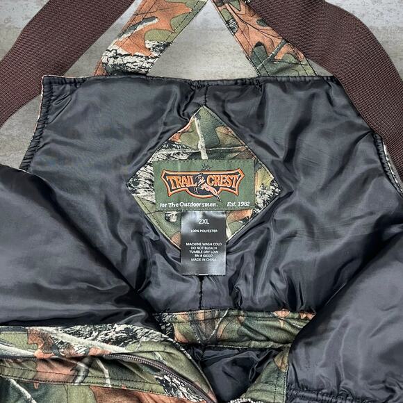 Vintage Trailcrest Hunting Camo Overalls Baggy Wide Leg Fit Insulated 2XL 90s - Picture 3 of 3